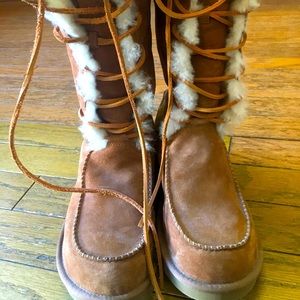 Unique and special Ugg boots, Women size 10. Worn twice, excellent condition!
